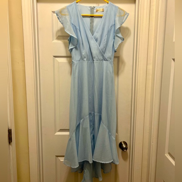 Altar’d State Midi High-Low Light Blue Glitter/Shimmer Dress, size S - Picture 1 of 7